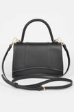 Faux Leather Top Handle Bag