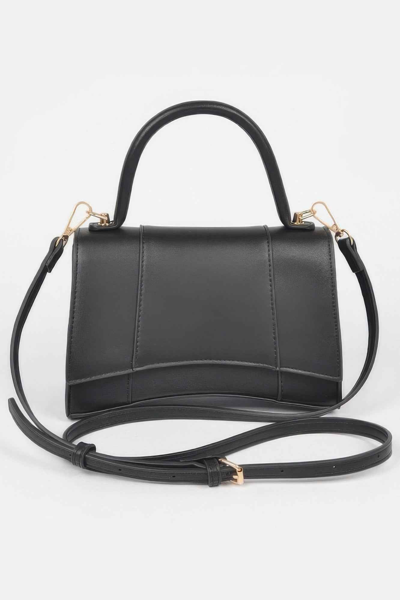 Faux Leather Top Handle Bag