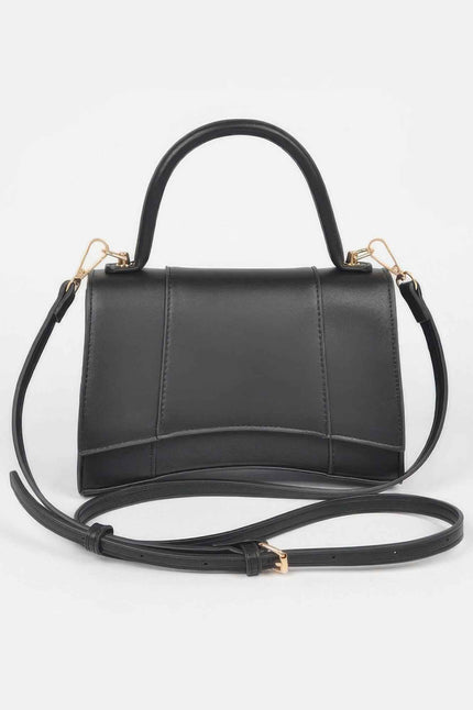 Faux Leather Top Handle Bag