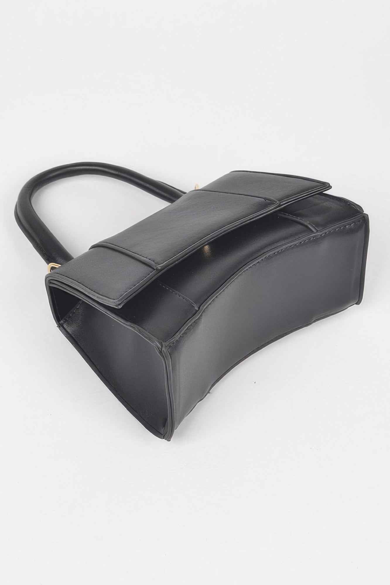 Faux Leather Top Handle Bag