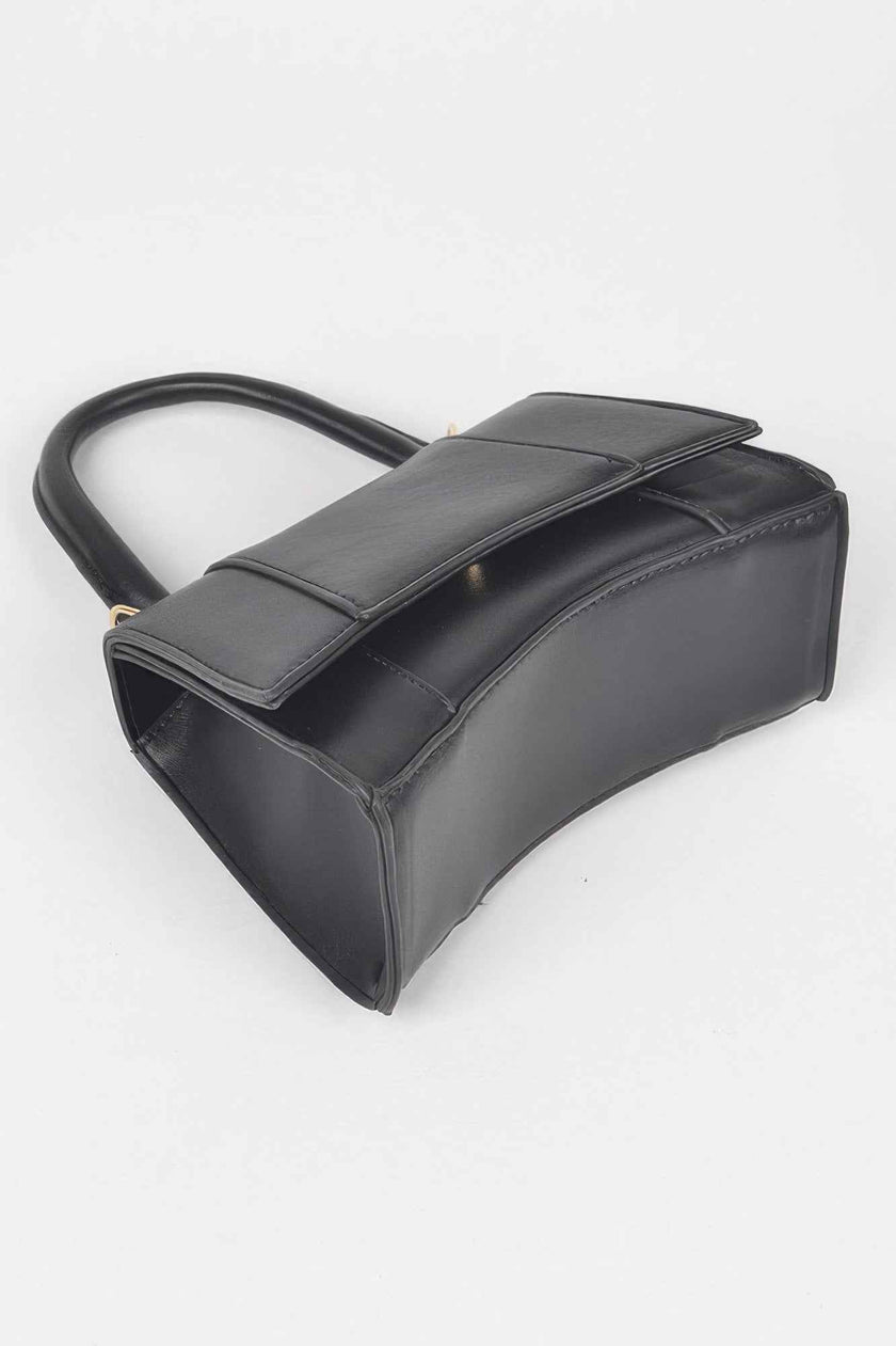 Faux Leather Top Handle Bag