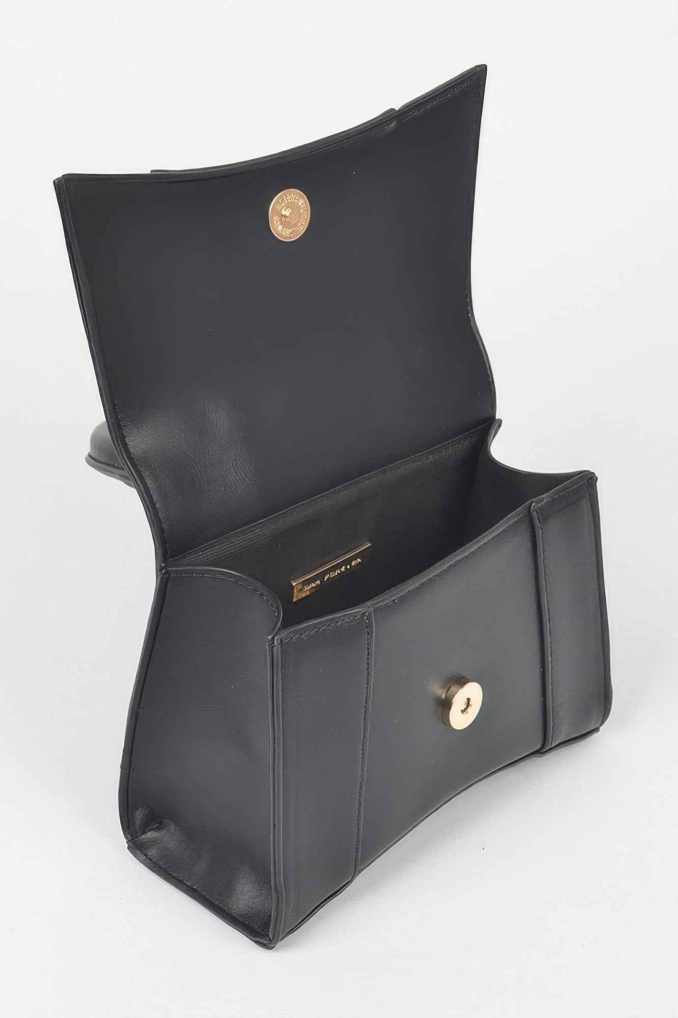 Faux Leather Top Handle Bag