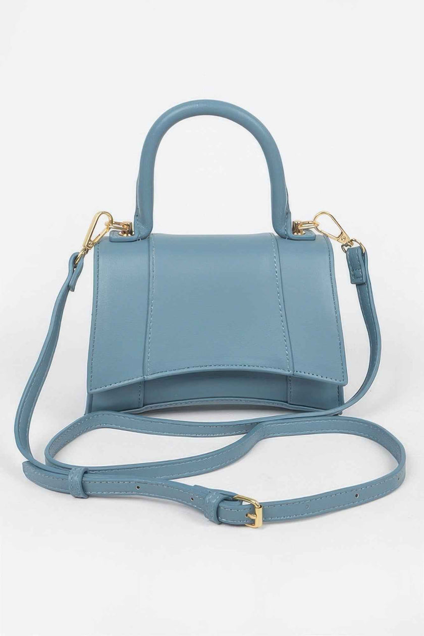 Faux Leather Top Handle Bag