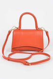 Faux Leather Top Handle Bag