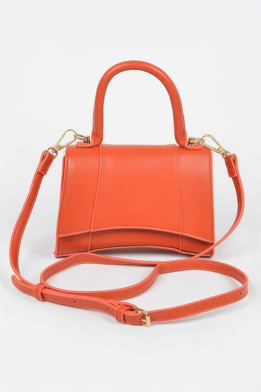 Faux Leather Top Handle Bag