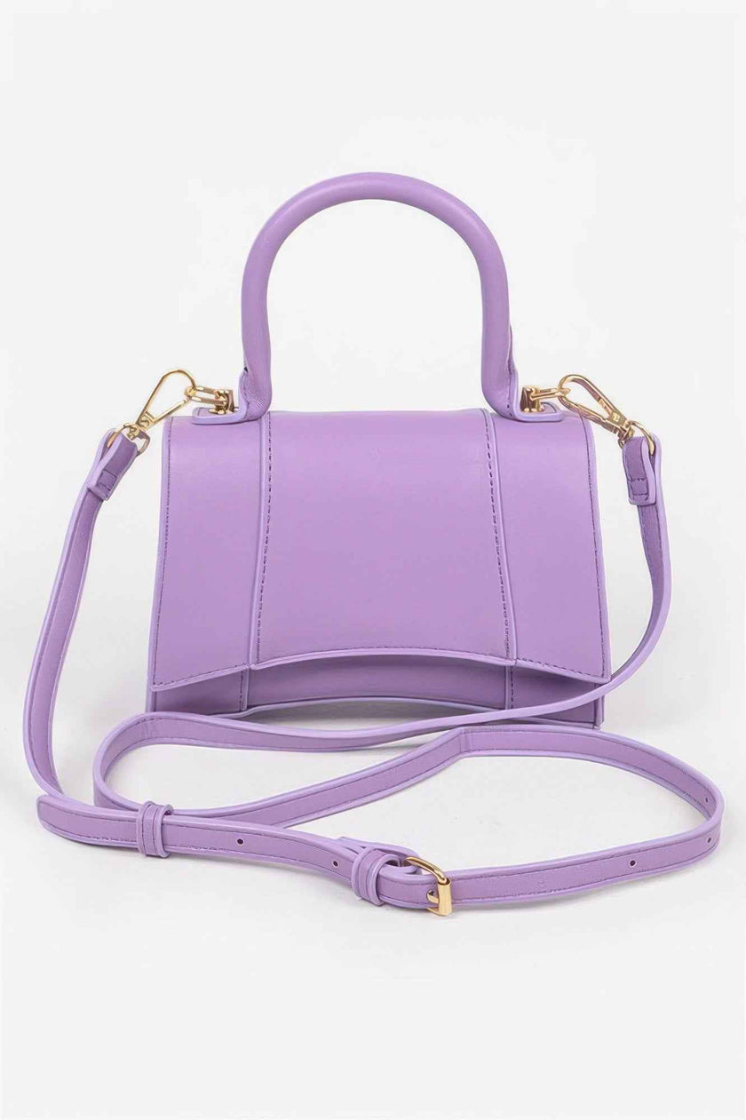 Faux Leather Top Handle Bag