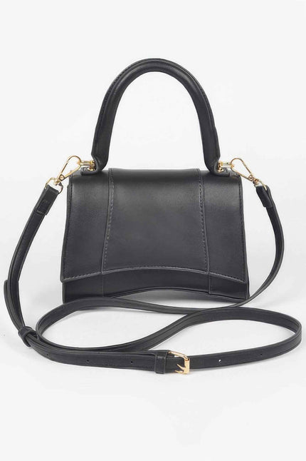 Faux Leather Top Handle Bag