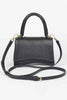 Faux Leather Top Handle Bag