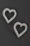 Heart Rhinestone Button Earring