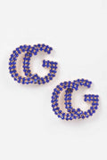 Cg Rhinestone Button Earring