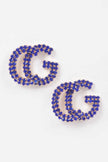 Cg Rhinestone Button Earring