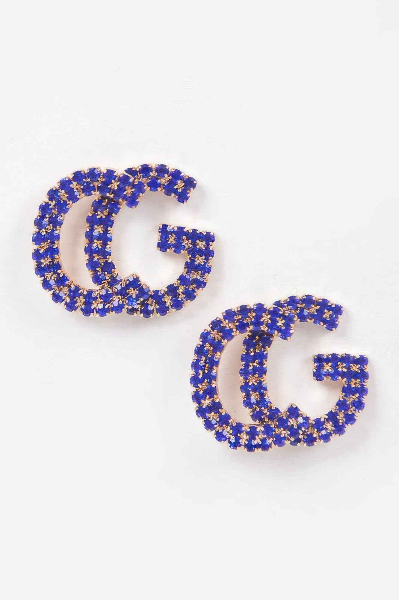 Cg Rhinestone Button Earring