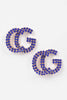Cg Rhinestone Button Earring