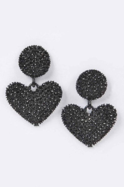 Heart Rhinestone Earrings