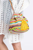 Multi Color Chevron Bucket Bag