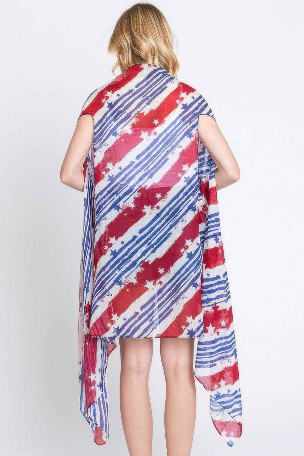Diagonal Stripes & Stars American Flag Design Vest