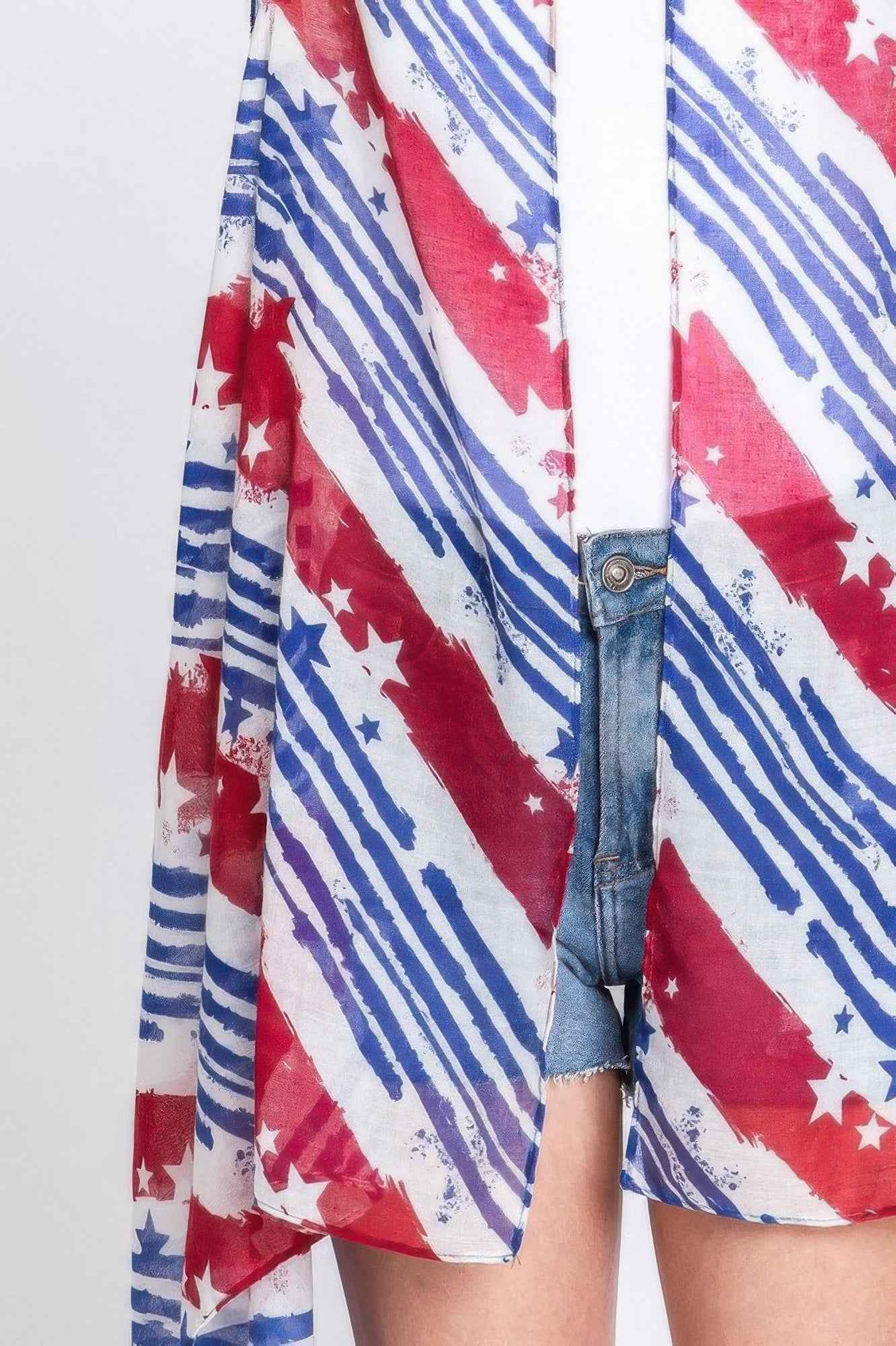 Diagonal Stripes & Stars American Flag Design Vest