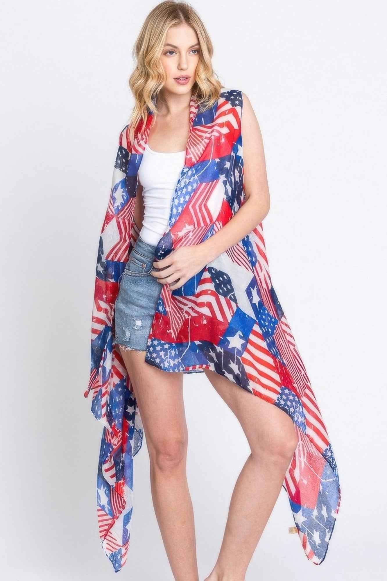 American Flag Multi Pattern Vest