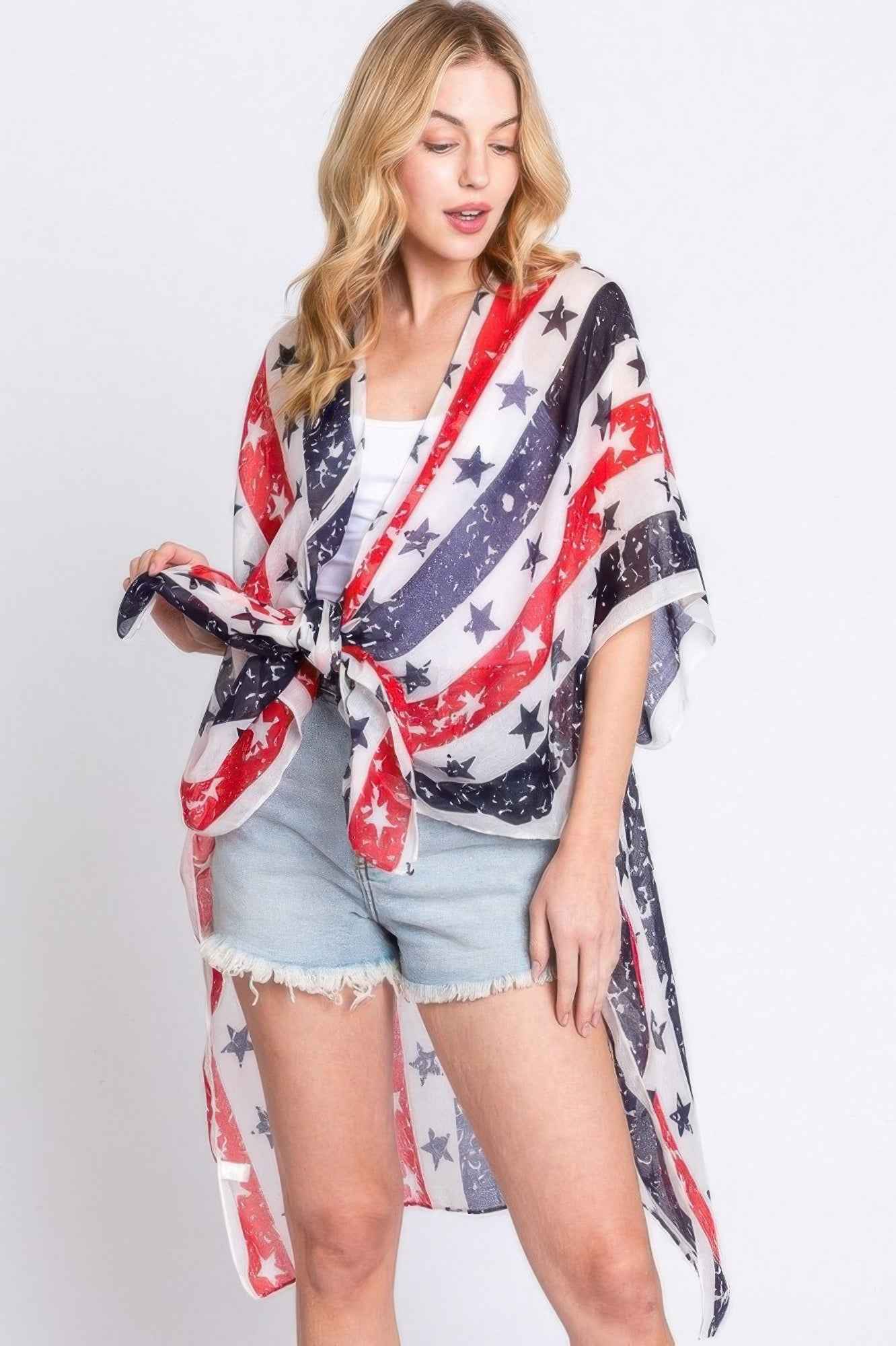 Stripe And Star American Flag Kimono