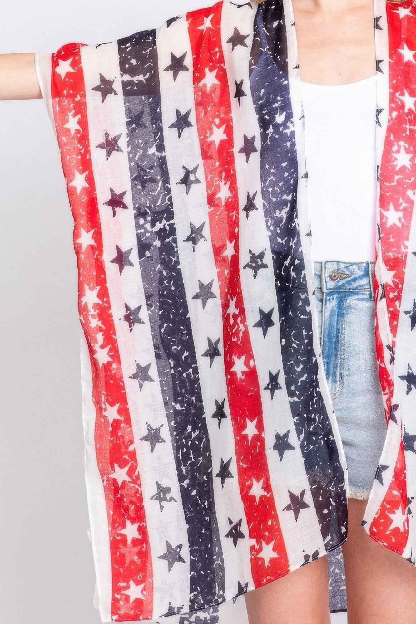 Stripe And Star American Flag Kimono