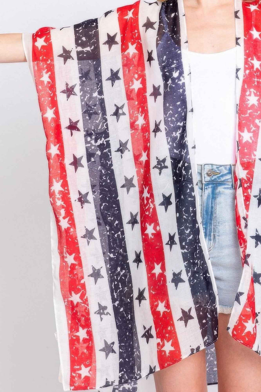 Stripe And Star American Flag Kimono
