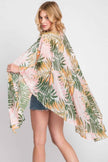Tropical Leaves Print Shawl Cover-up