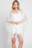 Floral Lace Kimono With Tassel