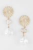 Sunflower Pearl Drop Earrings
