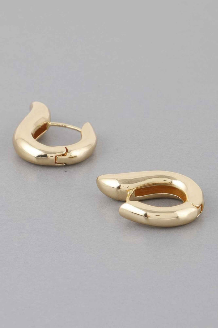 Shiny Harp Hoop Earrings