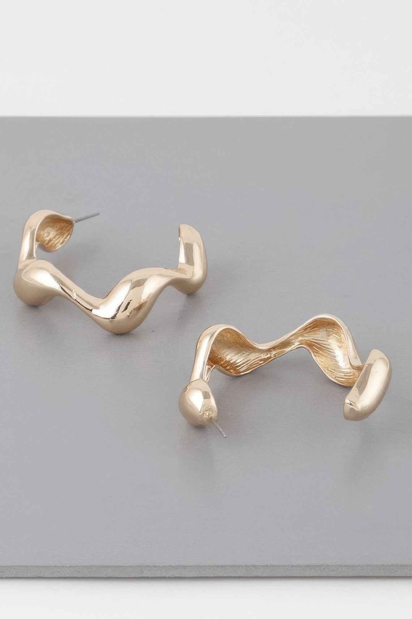 Liquid Wave Hoop Earrings