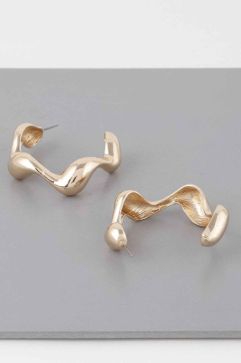 Liquid Wave Hoop Earrings