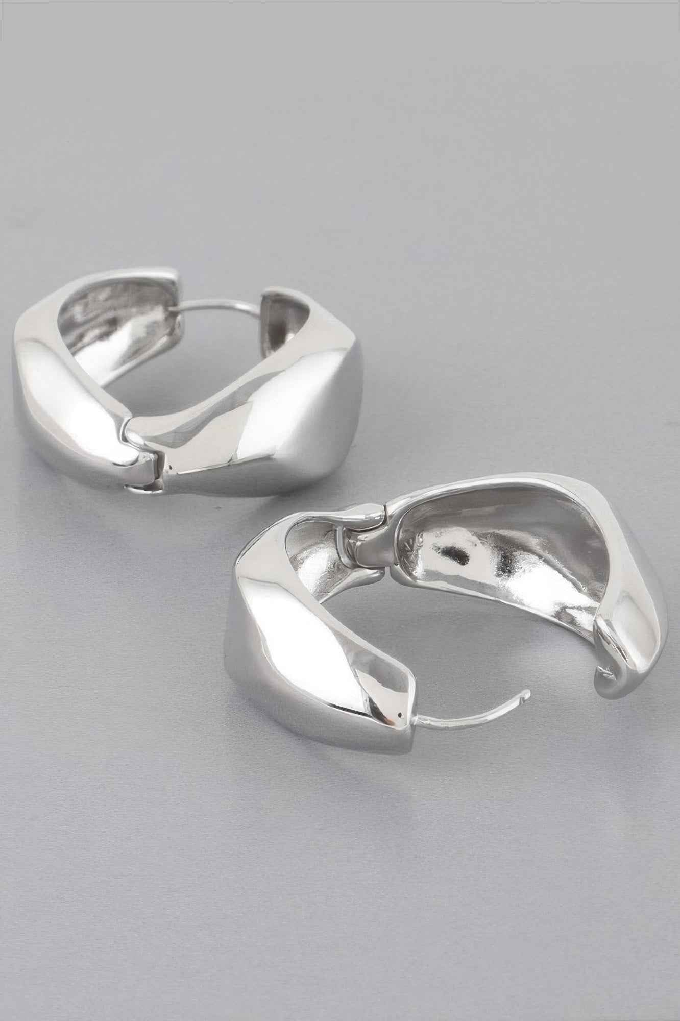 Abstract Edge Hoop Earrings
