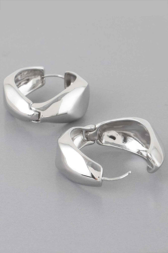 Abstract Edge Hoop Earrings