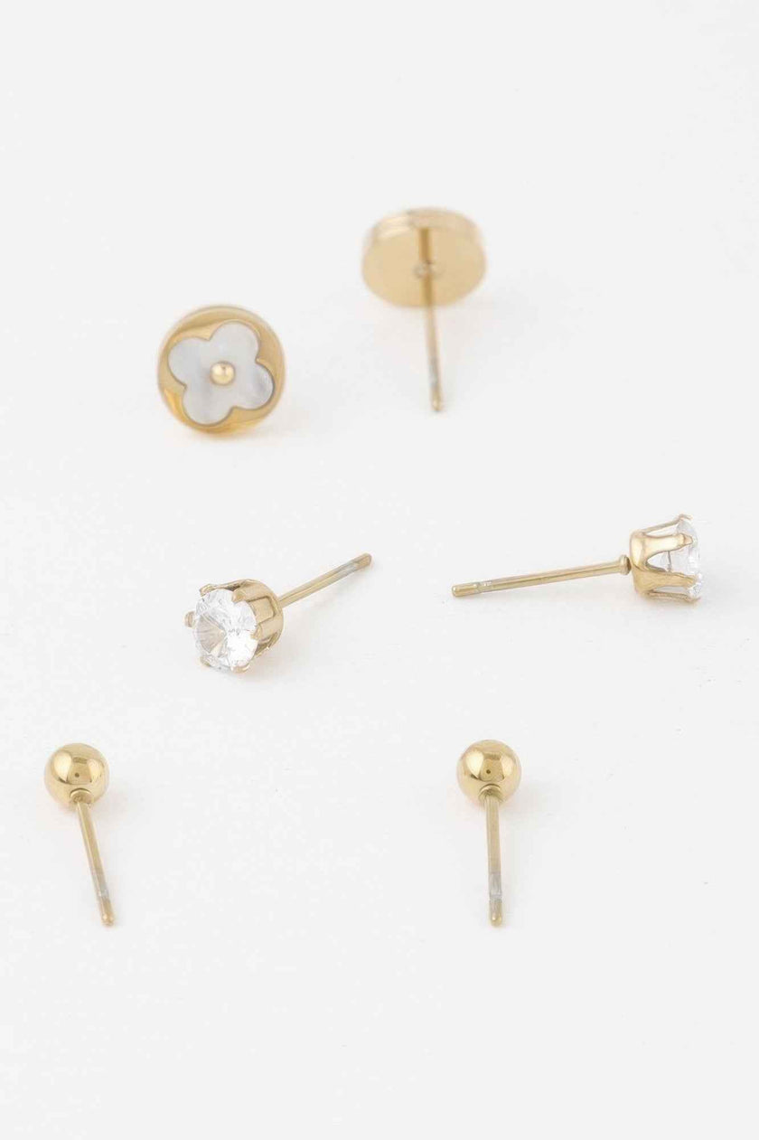 Multi Jewel Stud Earrings Set