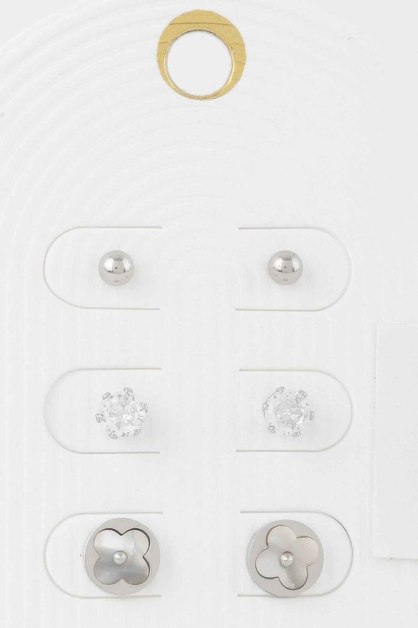 Multi Jewel Stud Earrings Set