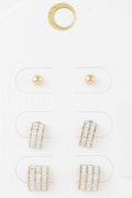 Multi Rhinestone Earrings Set