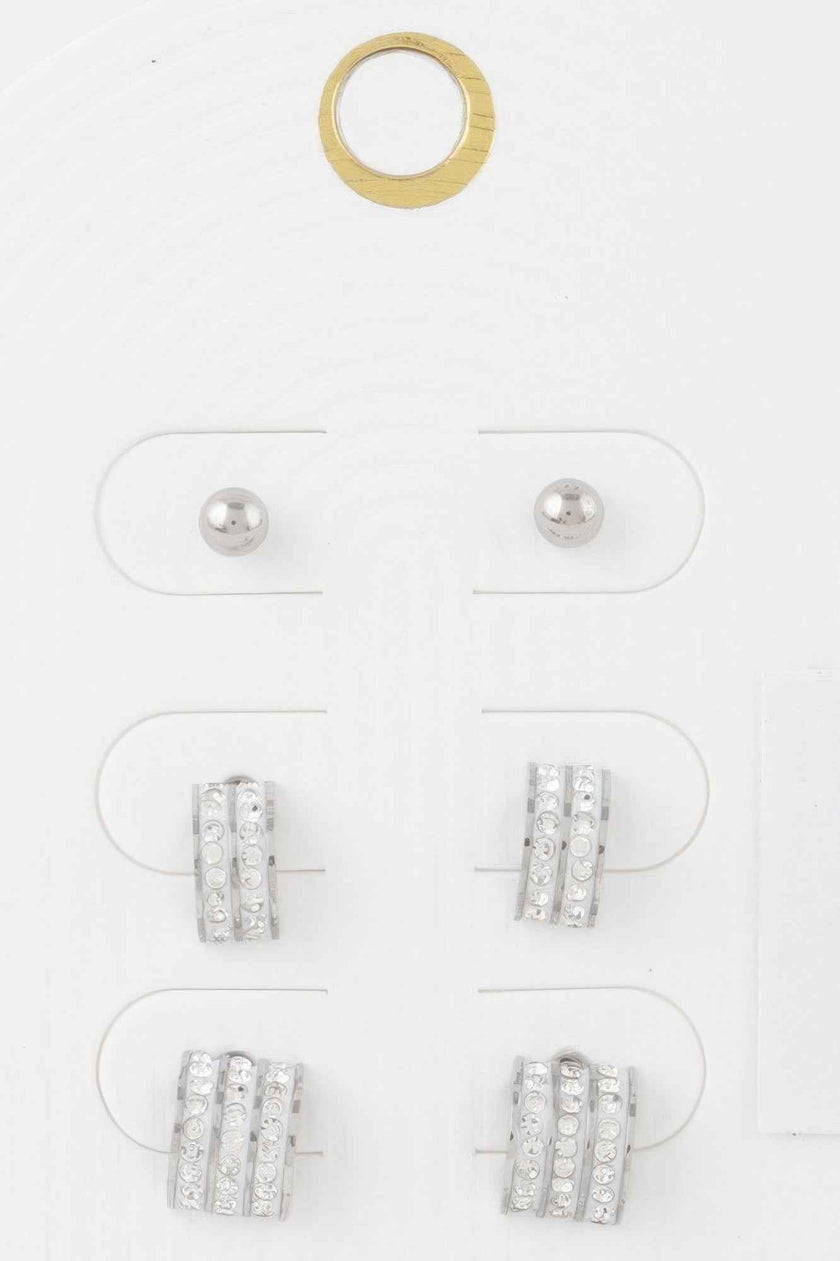 Multi Rhinestone Earrings Set