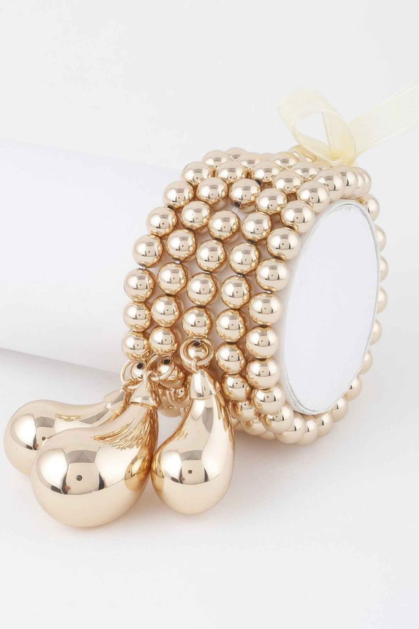 Multi Beaded Ribbon Bracelet