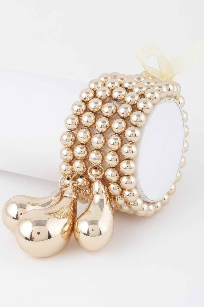 Multi Beaded Ribbon Bracelet