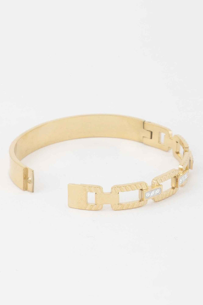 Ribbed Chain Clasp Bracelet