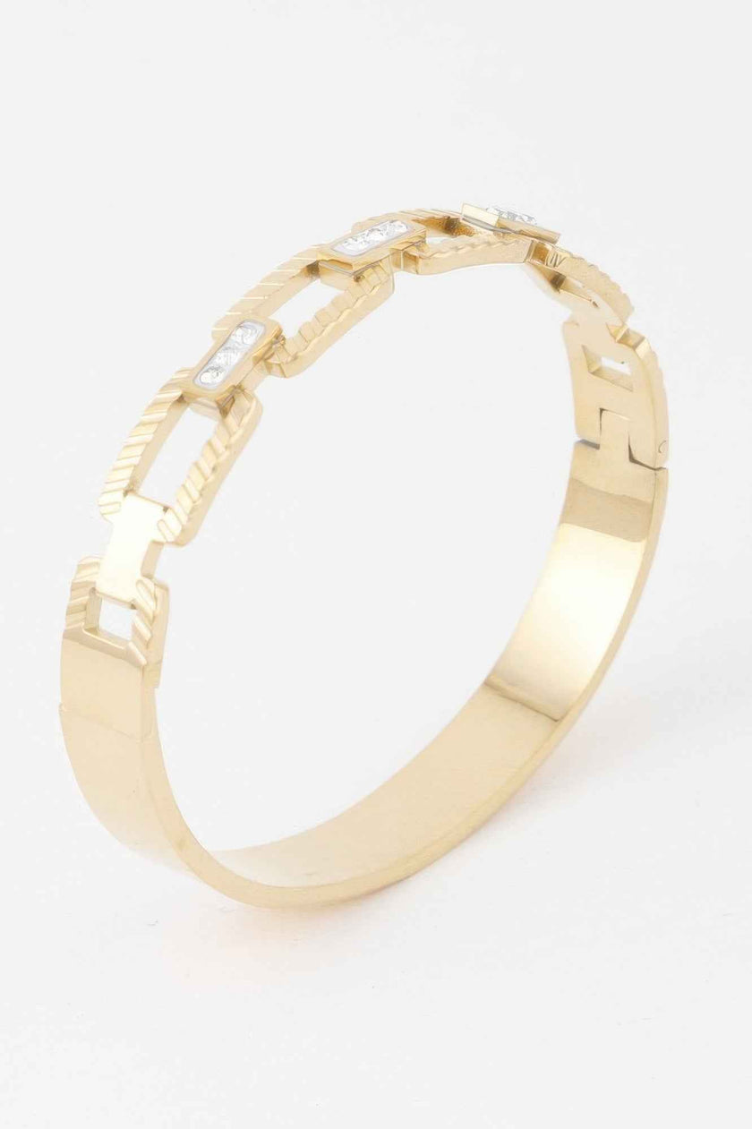 Ribbed Chain Clasp Bracelet