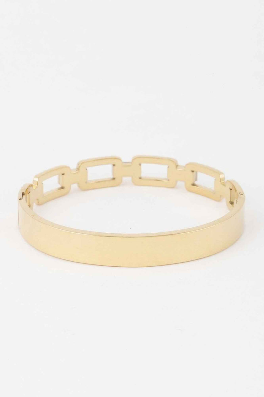 Ribbed Chain Clasp Bracelet