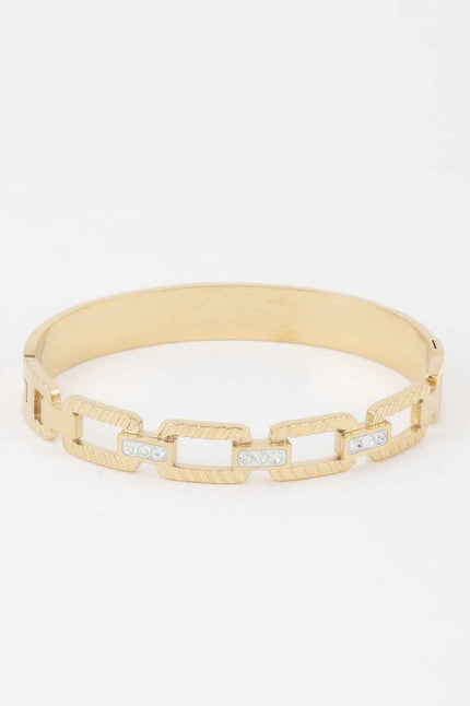 Ribbed Chain Clasp Bracelet