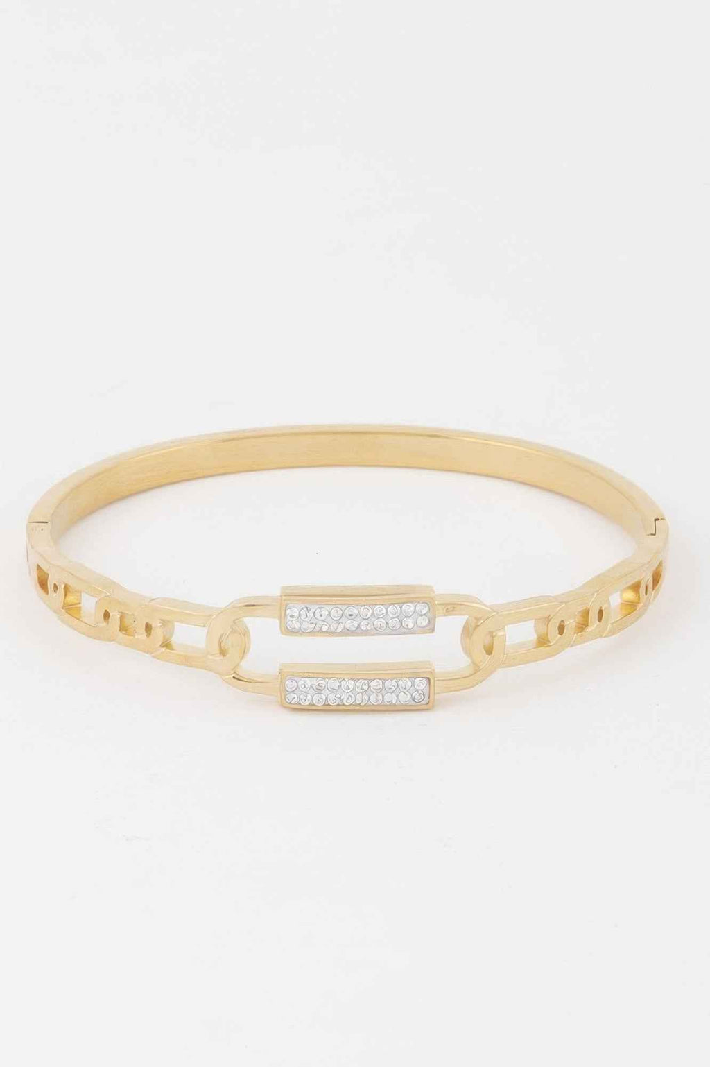 Jeweled Curb Chain Clasp Bracelet