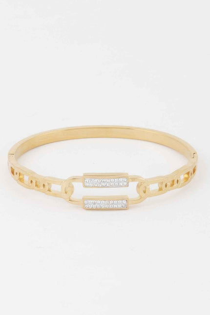 Jeweled Curb Chain Clasp Bracelet