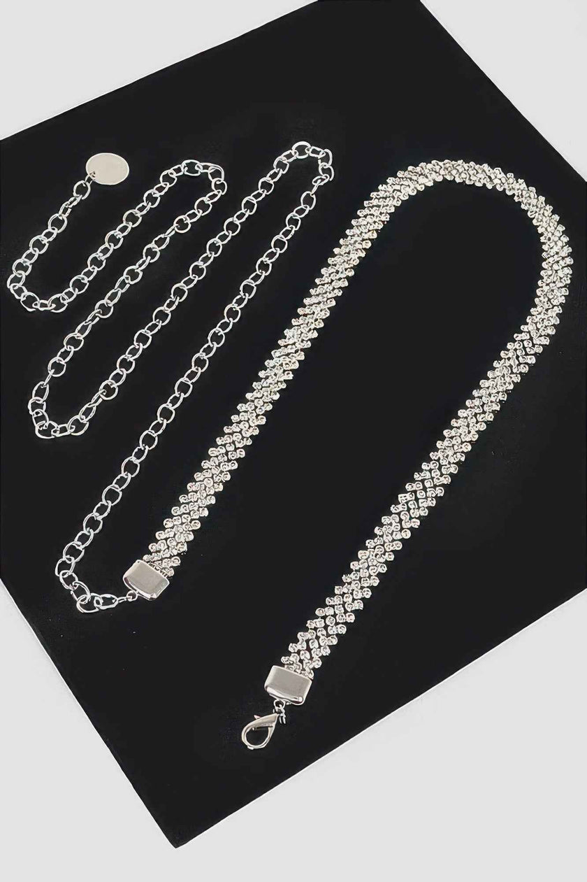 Rhinestone Plus Size Chain Belt