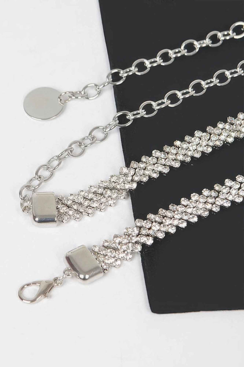 Rhinestone Plus Size Chain Belt