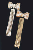 Rhinestone Bow Fringe Earring