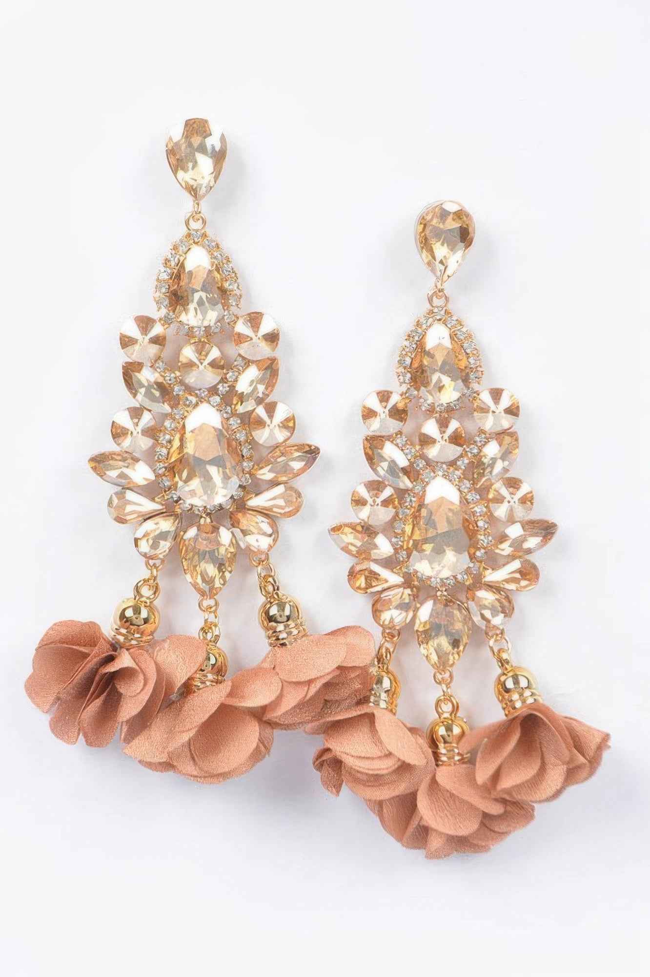 Multi Rhinestone Flower Party Earring