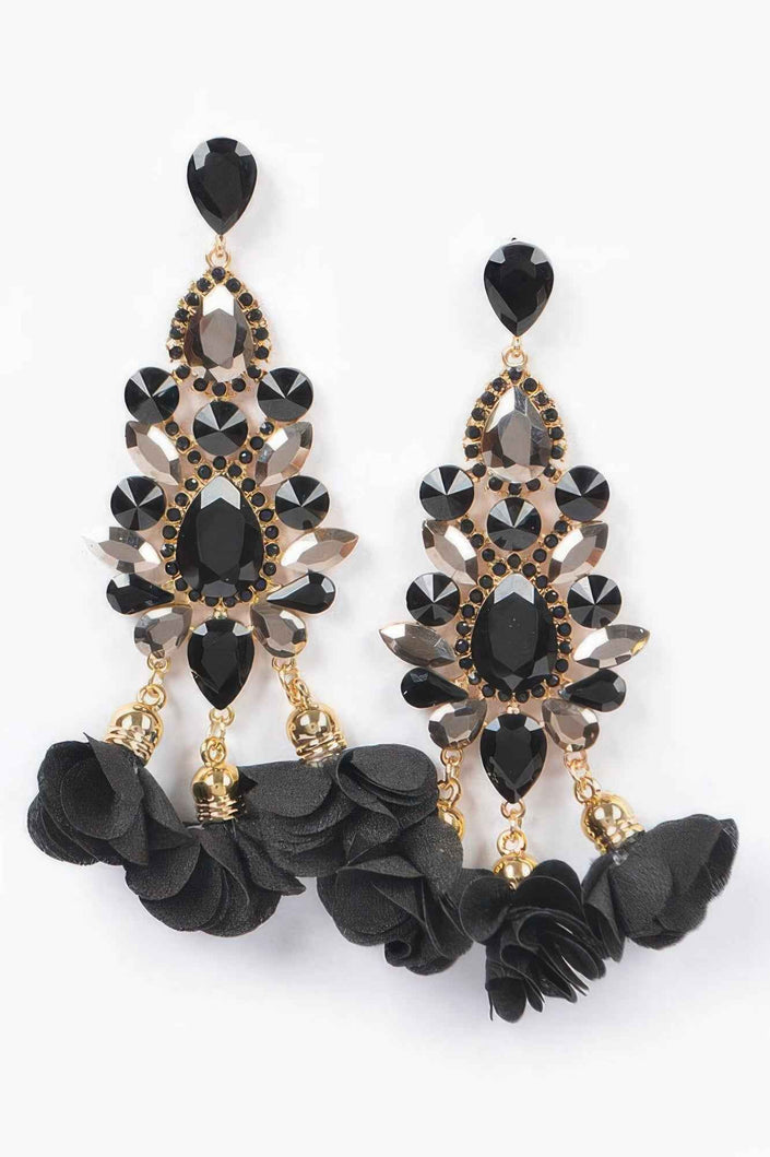 Multi Rhinestone Flower Party Earring